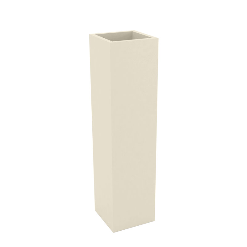 Square Tower Planter, Ecru, 31.5" H x 7.75" W x 7.75" D