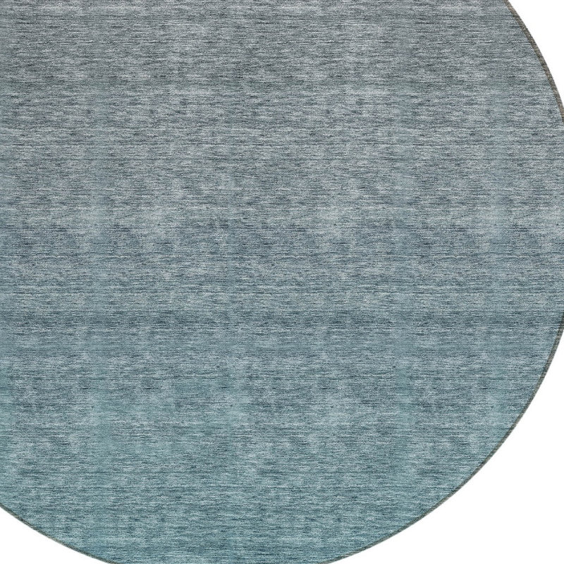 Tapis d'extérieur rond 8 pi bleu sarcelle gris et gris anthracite lavable