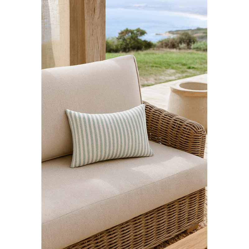 Outdoor Living Throw Pillow, Polyester, Rectangle 14"H x 20"W, Green