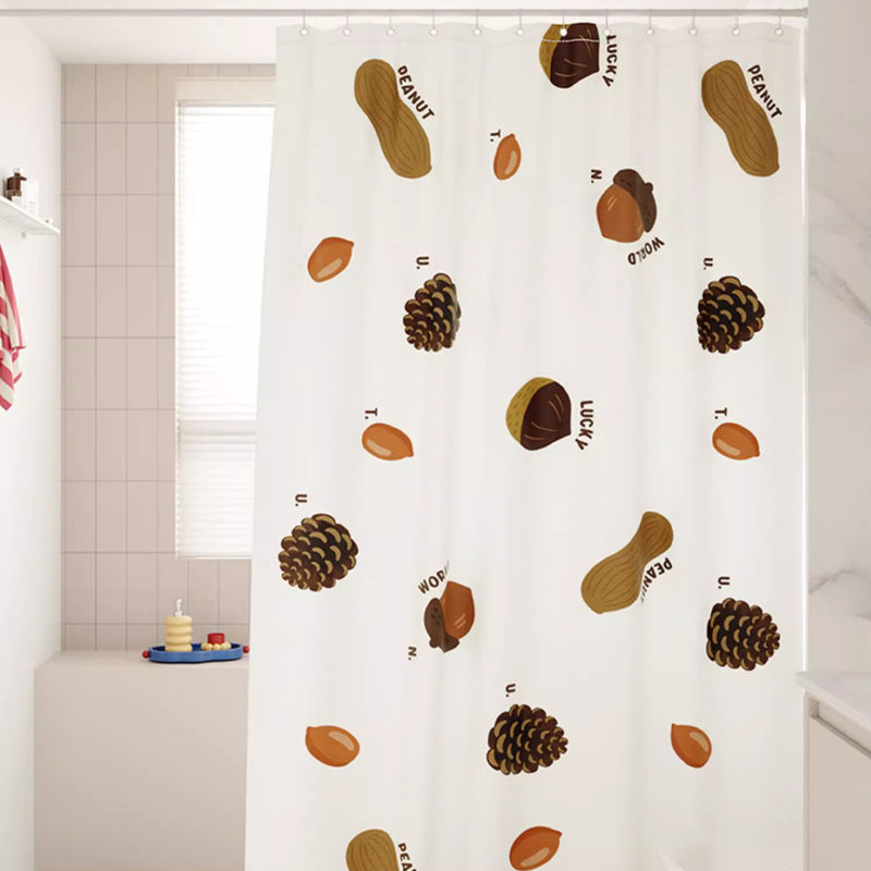 Rideau de douche en polyester avec crochets