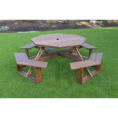 Sirna 8 - Person Wood Patio Dining Set with