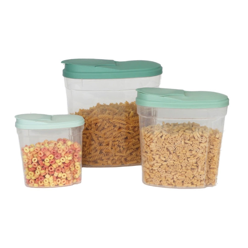 Ensemble de contenants en plastique emboîtables avec couvercles dégradés, Vert