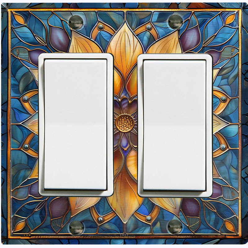 Couvercle de plaque d'interrupteur en métal; Bascule GFI 2 bandes US, # 6 Double GFI / Rocker