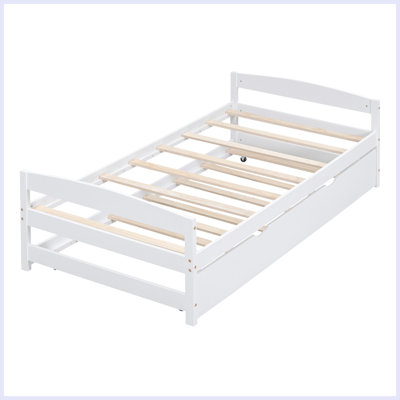 Modern Twin Size Platform Bed with Twin Size Trundle
