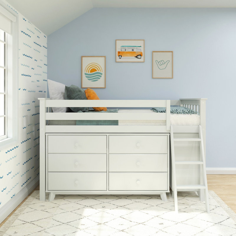  Twin Solid Wood Loft Bed by Max & Lily, White