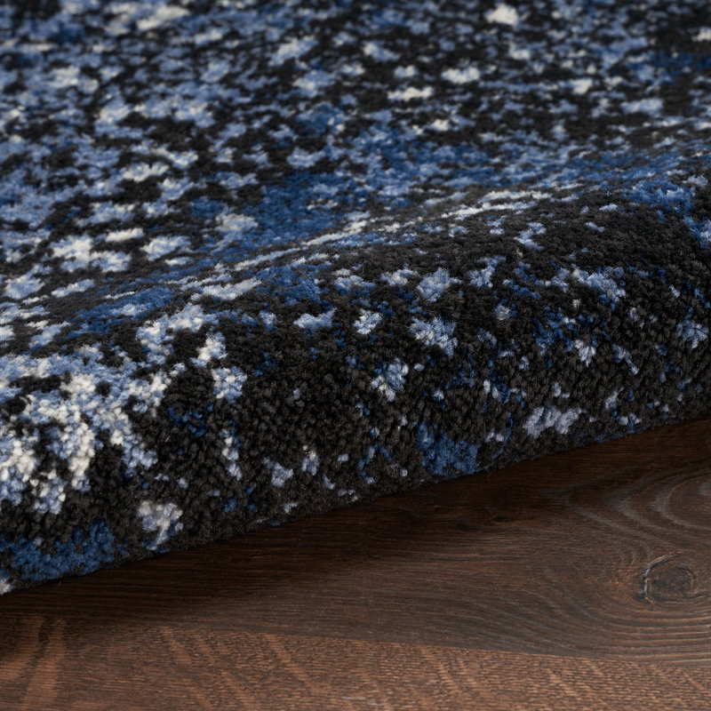 Tapis abstrait bleu foncé North Moore Passion, Rectangle 5 pi 3 po x 7 pi 3 po