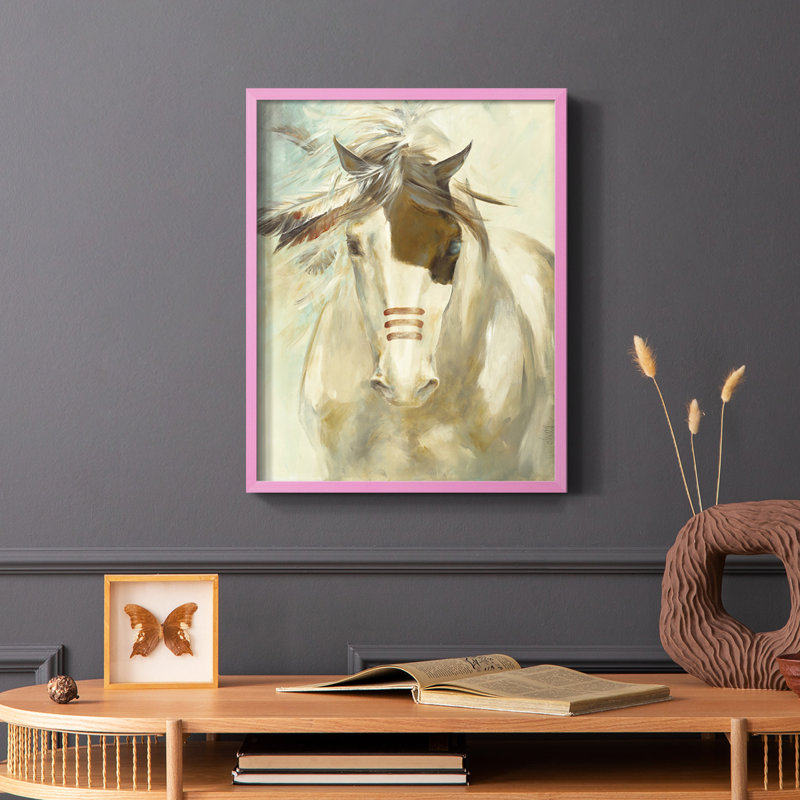 Warrior Framed Print - Solid Wood, 10" H x 8" W, Pink