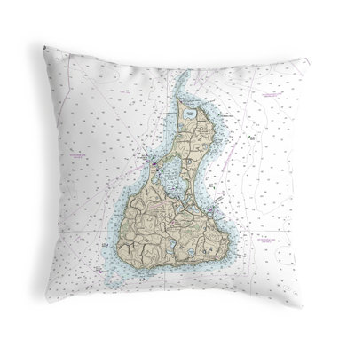  Coussin lombaire intérieur / extérieur Block Island, Ri Nautical Map