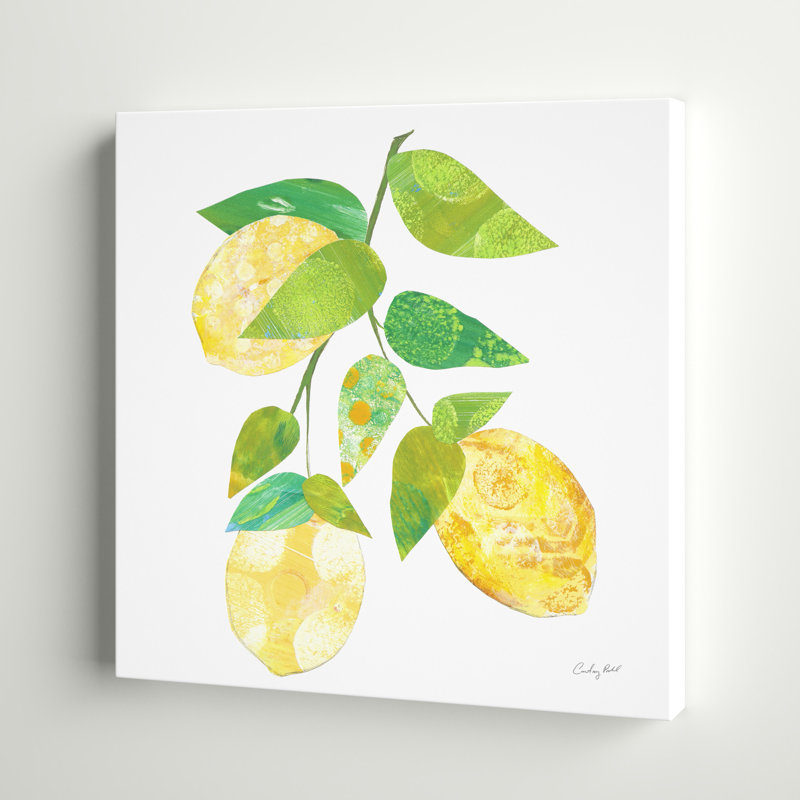 «Summer Lemons I» par Courtney Prahl - peinture sur toile tendue, H 12 po x l 12 po x P 1,25 po