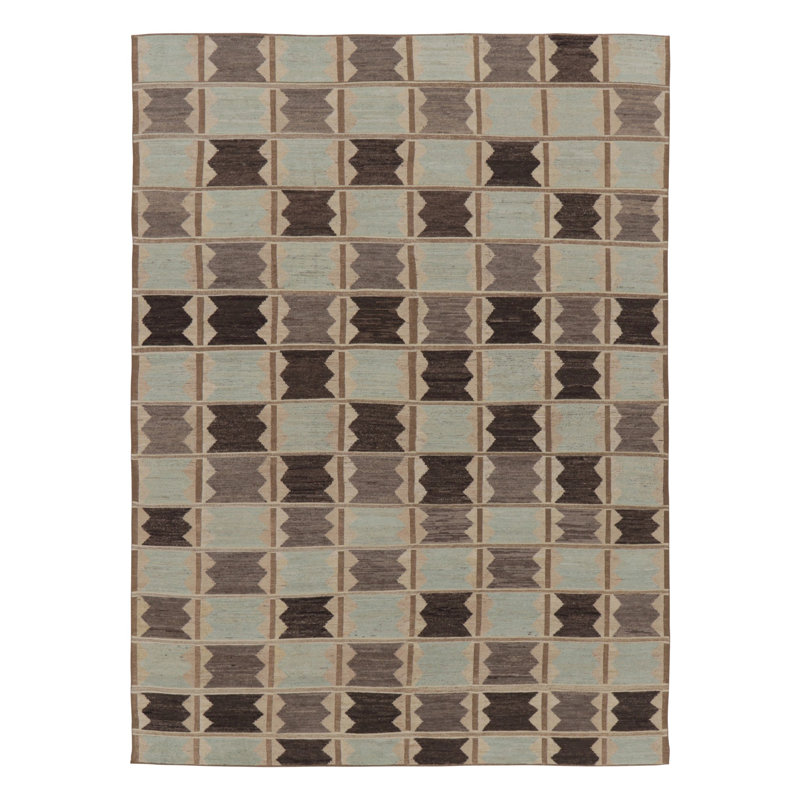 Scandinavian Wool Geometric Area Rug, Rectangle 12' x 15'
