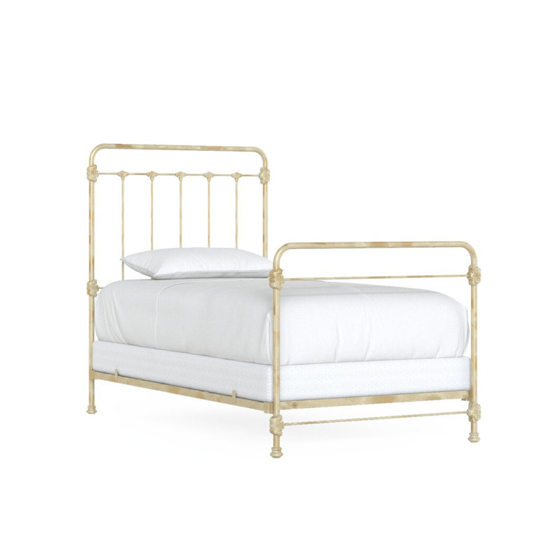 160 Picket Fence Bed | Open Foot Standard, Twin, Spun Gold