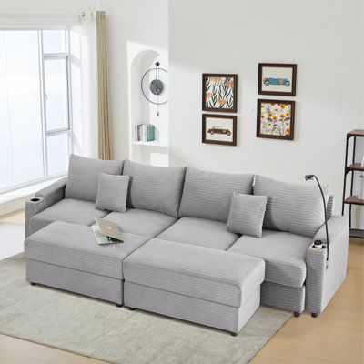 Canapé modulaire multifonctionnel avec repose-pieds