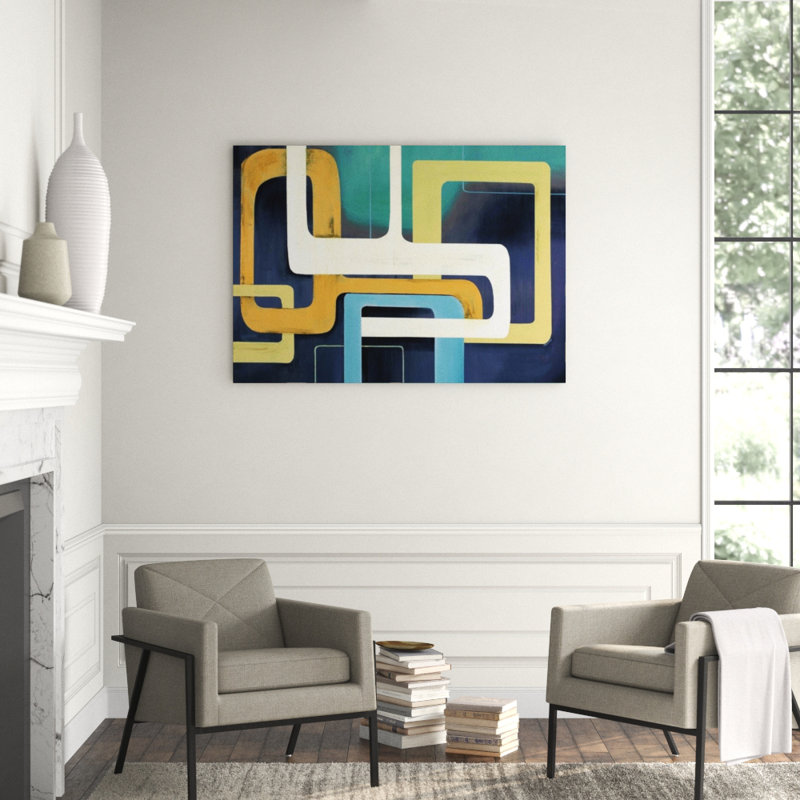 Retro-Grade Painting by Sydney Edmunds, Image Brush Gel, 47" H x 66" W x 1.5" D