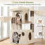 Arbre à chat 48 po pour 3 à 4 chats de taille moyenne, tour pour chat d'intérieur avec 2condos et hamacs, petit arbre à chat avec poteaux à griffes en sisal, velours doux pour l'escalade, assemblage facile-1065749779