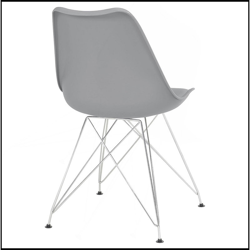 Ensemble de 2 chaises d'appoint en polypropylène, Tissu gris