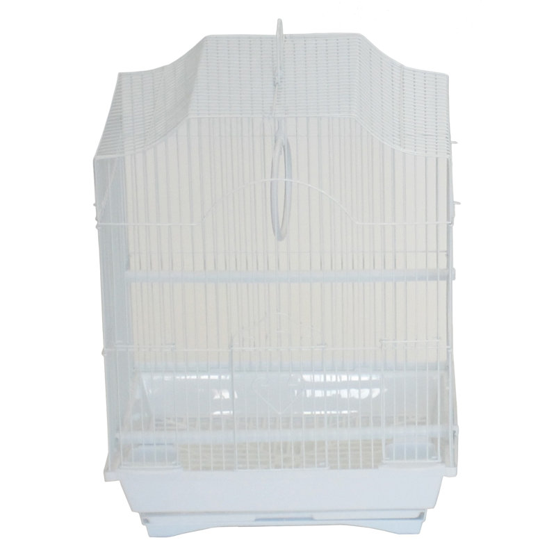 Cage à oiseau à plateau plat Iglesias, blanc