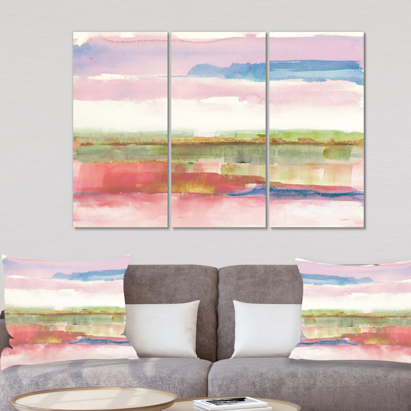 « influence de la ligne et couleur doré clair » shabby élégance de qualité supérieure, reproduction d’image multi-pièces sur toile