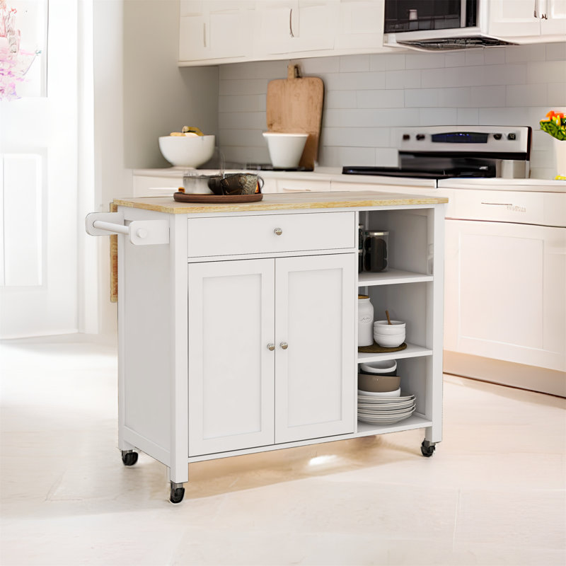 Onome Solid Wood Top Kitchen Island