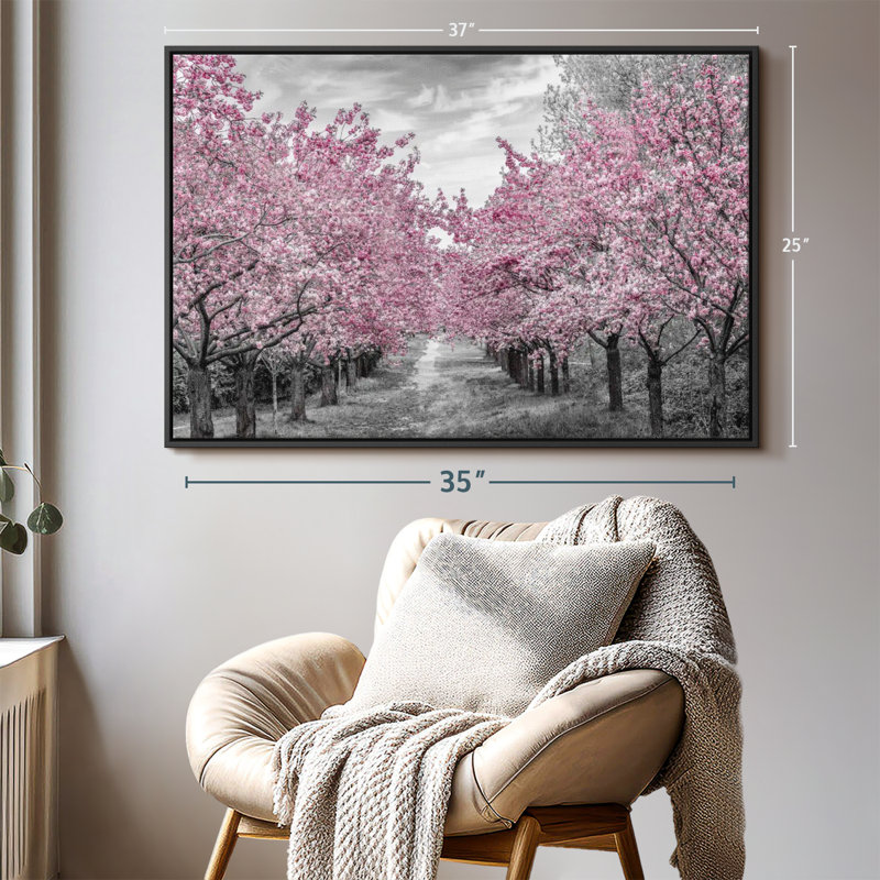 Impression sur toile Charmant Cherry Blossom Alley, H 25 po x l 37 po