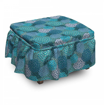 Ensemble de housse pour repose-pieds à coussins carrés 2 pièces floral