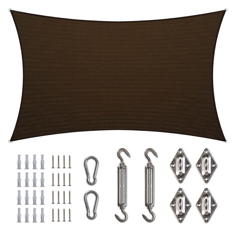 Amgo Customize Rectangle Shade Sail - 200 GSM, 95% UV Blockage with Hardware Kit