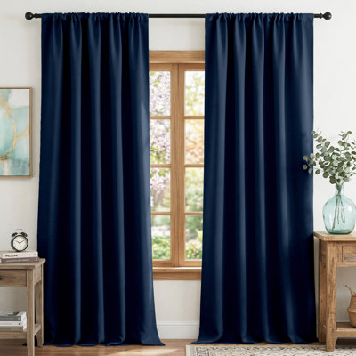 Blackout Curtains for Bedroom, Thermal Insulated Drapes Rod Pocket Privacy Protected Window Panels for Living Room
