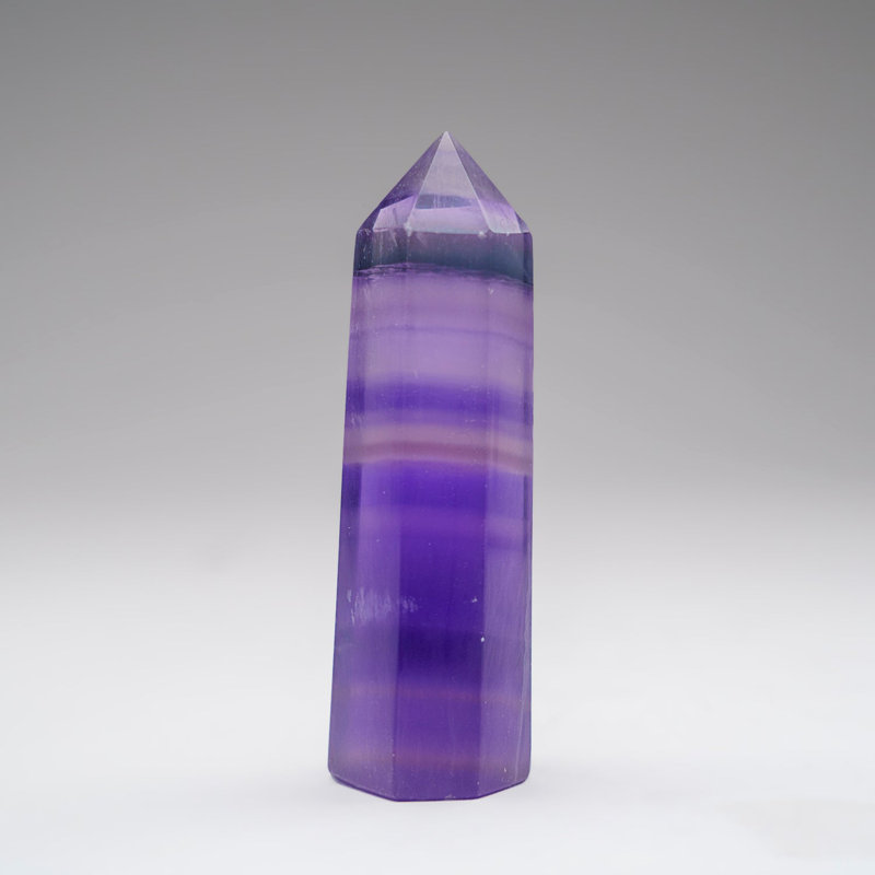 Genuine Polished Fluorite Point from China (91 Grams), Purple/Light Purple/Dark Blue