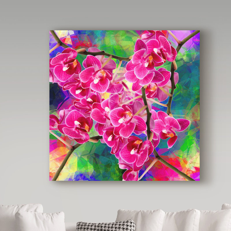 « fleur spring 2 », reproduction d’impression sur toile tendue, H 14 po x l 14 po