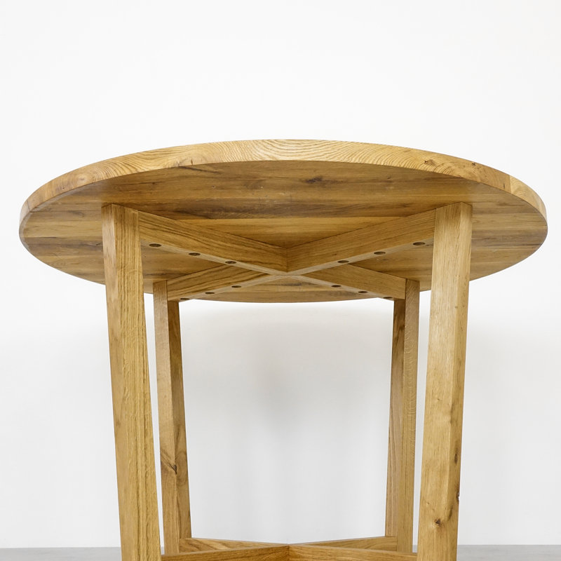 Shanay Oak Round Solid Wood Dining Table, Natural Oil, H76 x L120 x W120cm