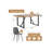 9-Piece Modern Industrial Rectangular Wood Dining Set with Metal Base and Upholstered Chairs-1478954555-1543280685