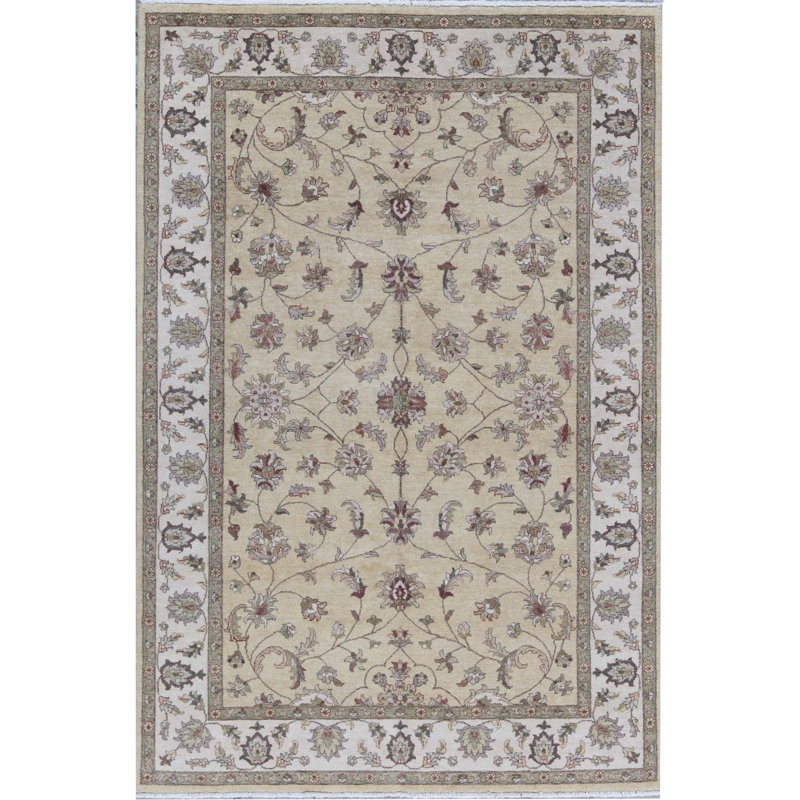 Ziegler Wool Oriental Area Rug in Gold/Beige