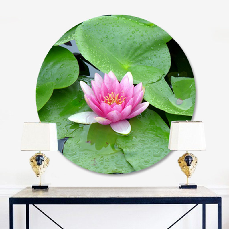 Purple Lotus Lilly Pads Print, 36" H x 36" W x 2.5" D