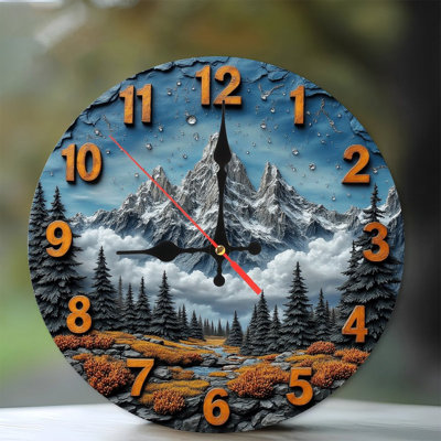 Horloge murale montagne