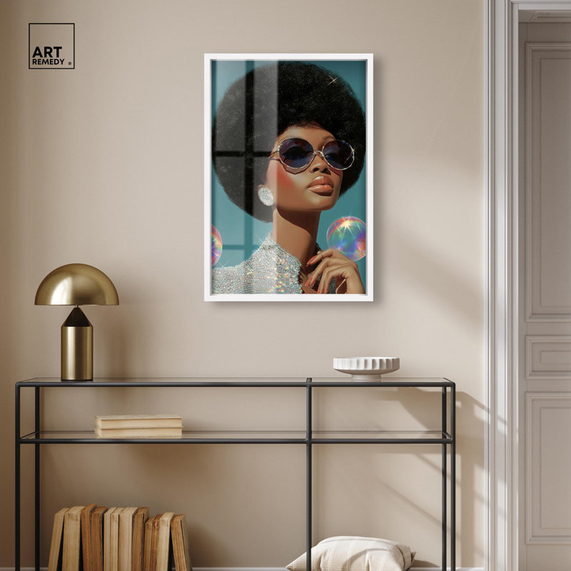 Reproduction d'art moderne et éclatant, art moderne, par Shadybox, cadre blanc, 20 x 30, H 31 po x l 21 po, Cadre blanc