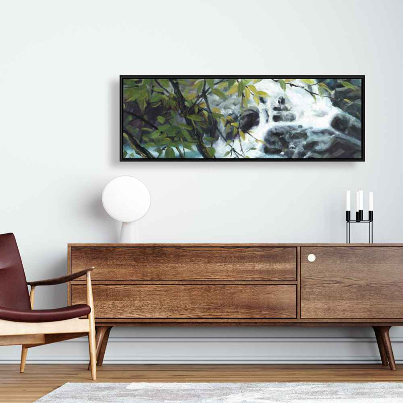Art mural encadré gris "Peaceful Fall", H 49,25 po x l 17,25 po