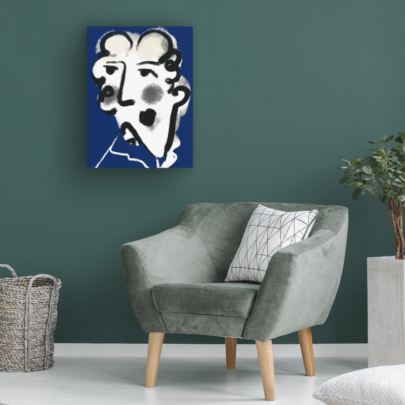 Art sur toile bleu, Little Dean, H 14 po x l 19 po