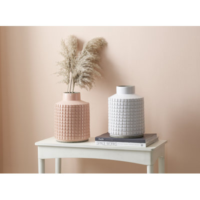 Wynn 28.5Cm Ceramic Square Patterned Table Vase