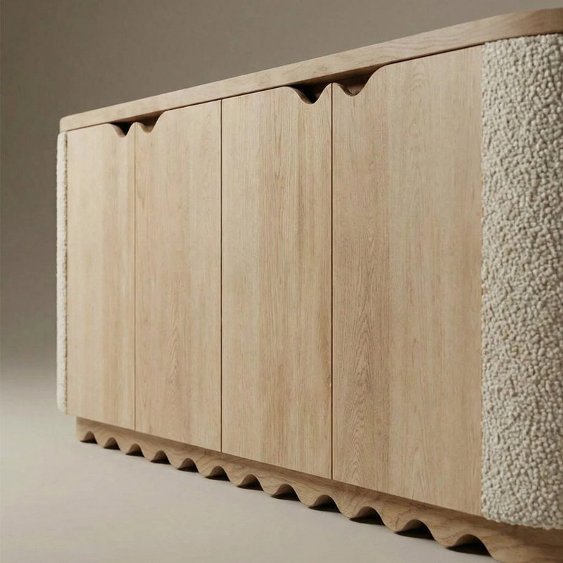 Armoire de rangement de salon de style médiéval, H 29,92 po x l 62,99 po x P 17,72 po