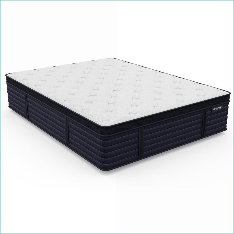 Mattresses: Firm Feel 14.5" Euro-Top Latex Hybrid, Greenguard Gold Certified, Made in USA, Twin XL | Foam+Spring | Snow White