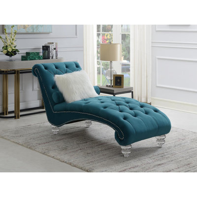 Chaise turquoise avec pieds en acrylique