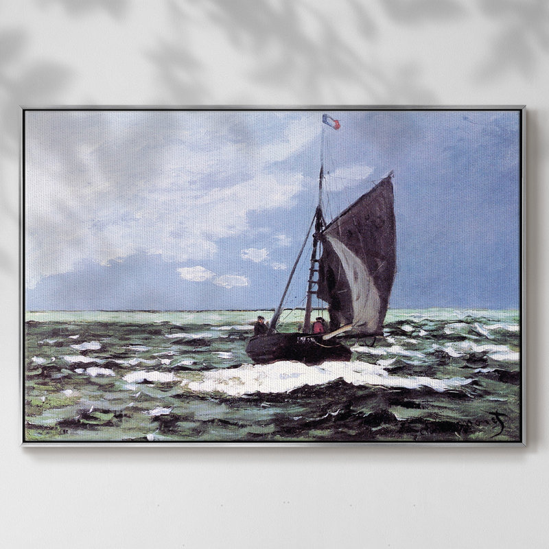 Monet, reproduction d'art encadrée sur toile par Claude Monet, H 17 po x l 25 po x P 2 po, Argent