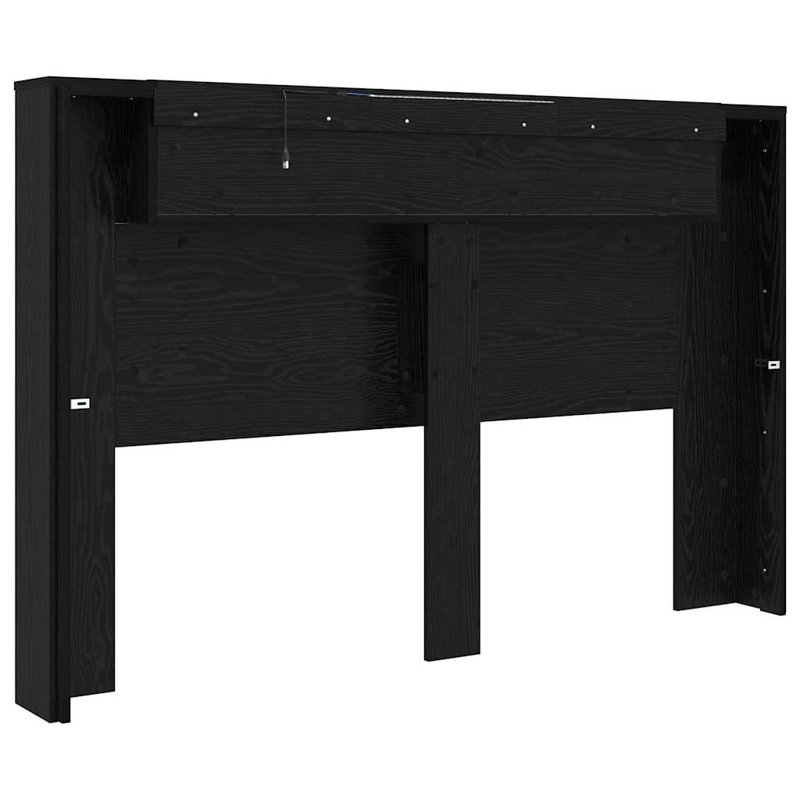 Headboard, Black/Oak, European Kingsize (160 x 200 cm)