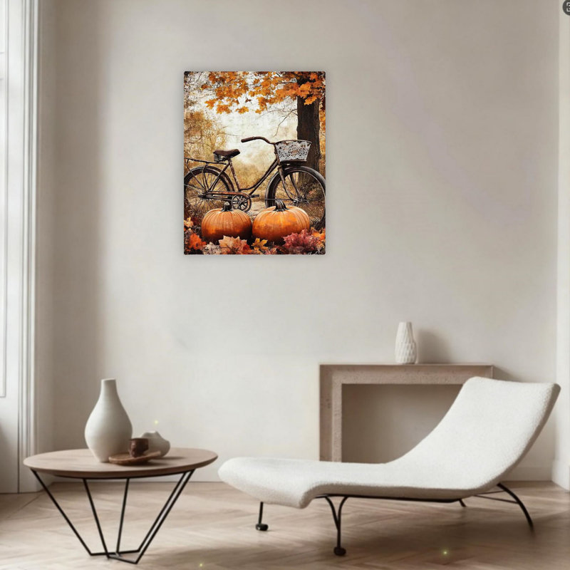 Chute de citrouille d'automne, art mural 24 po x 36 po