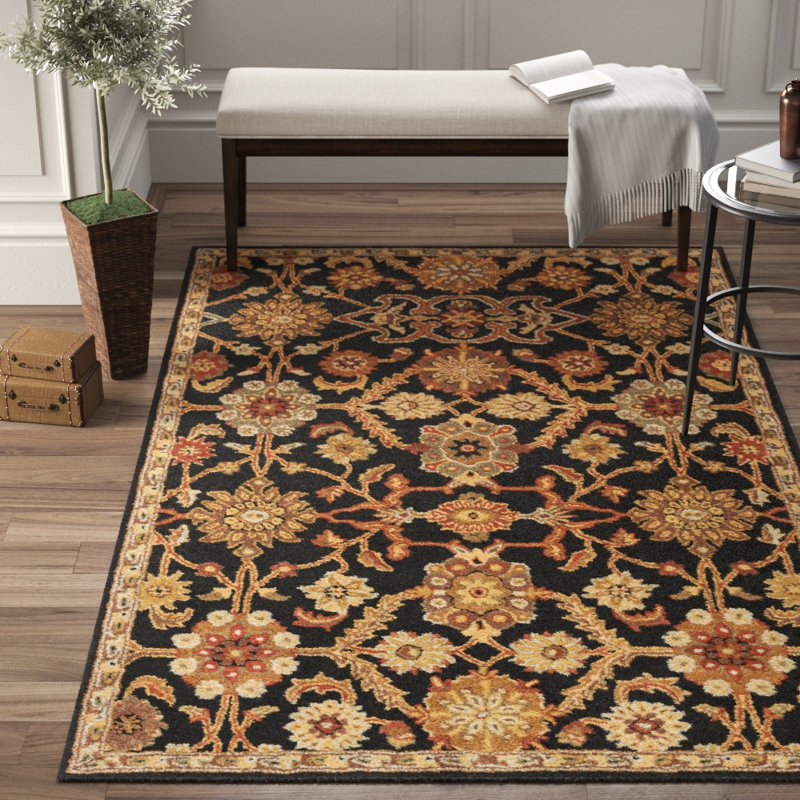 Tapis oriental en laine touffeté à la main Redwood, Rectangle 4 pi x 6 pi