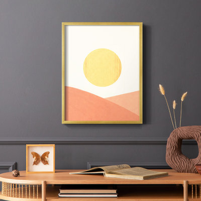 Simple Boho Sun I, reproduction encadrée - bois massif