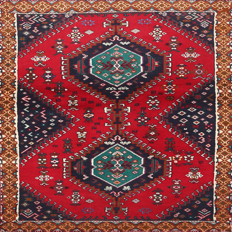 Tapis rouge à motif sud-ouest, Rond 7 pi