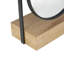 Miroir de plancher ovale en bois noir avec base en bois brun, 21 po x 11 po x 67 po