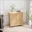 Armoires avec portes en rotin tissé & amp; Tablettes réglables | Mid-Century | Beige | Panneau de particules