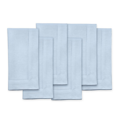 100% Pure Linen Hemstitch Dinner Napkins - Classic Hemstitch