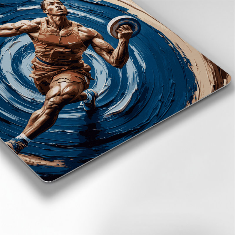 Sports Discus Throw Grey Metal Wall Art